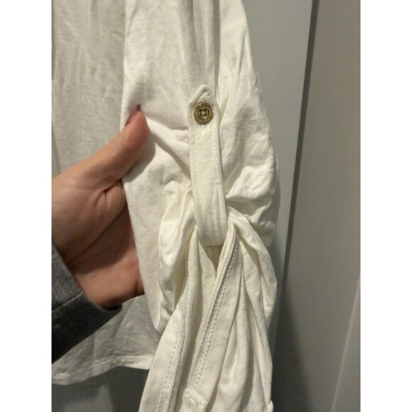 Women’s Lilly Pulitzer Tunic Top Basic Pleated V-Neck Long Sleeve White Small S - Picture 2 of 6